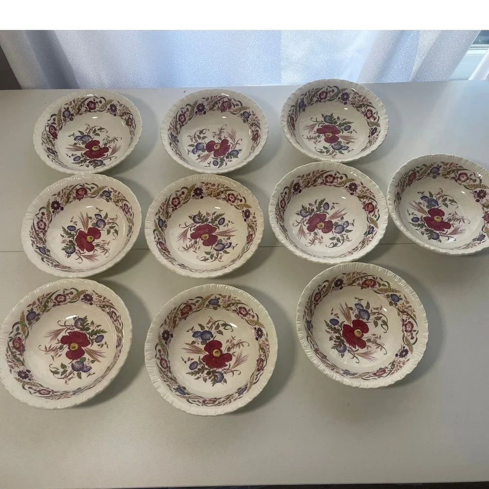10pc Wedgwood Cornflower Etruria England  6.5